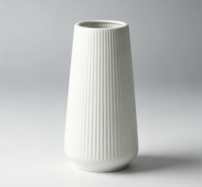 White Ceramic Miniature Vase – Cute and petite reed vase, suitable for home, living room, dining table, farmhouse style, office, bedroom, table, and kitchen shelf. - Image 2
